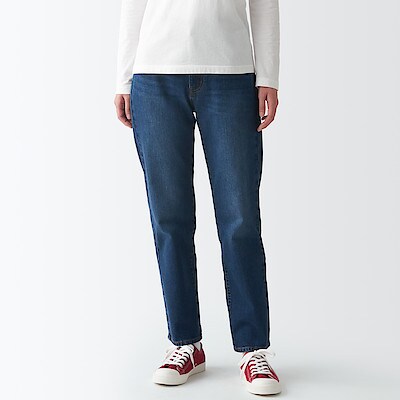 ストレッチデニムストレートパンツ 婦人２２ ５６ｃｍ インディゴブルー 通販 無印良品