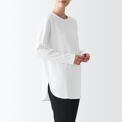スムース編みロング丈長袖ｔシャツ ｘｓ ｓ 白 Tシャツ カットソー 長袖 婦人 レディース 通販 無印良品