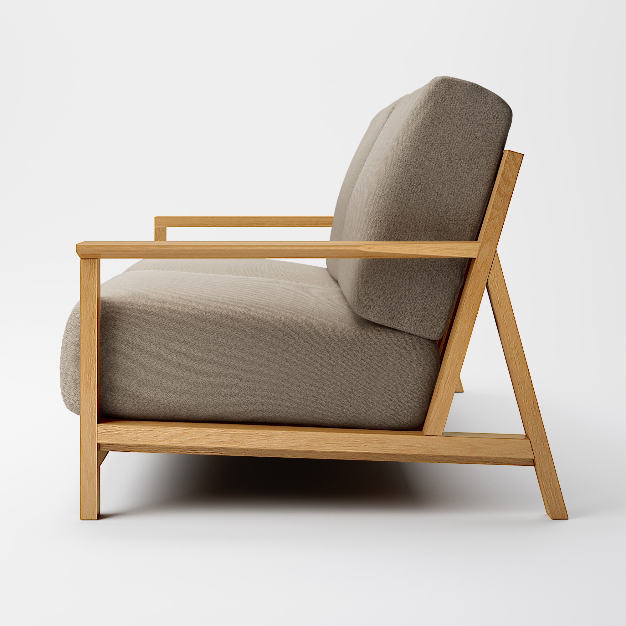 綿太番手　ソファ本体　木製フレーム　ウレタンポケットコイル　３シーター用カバー