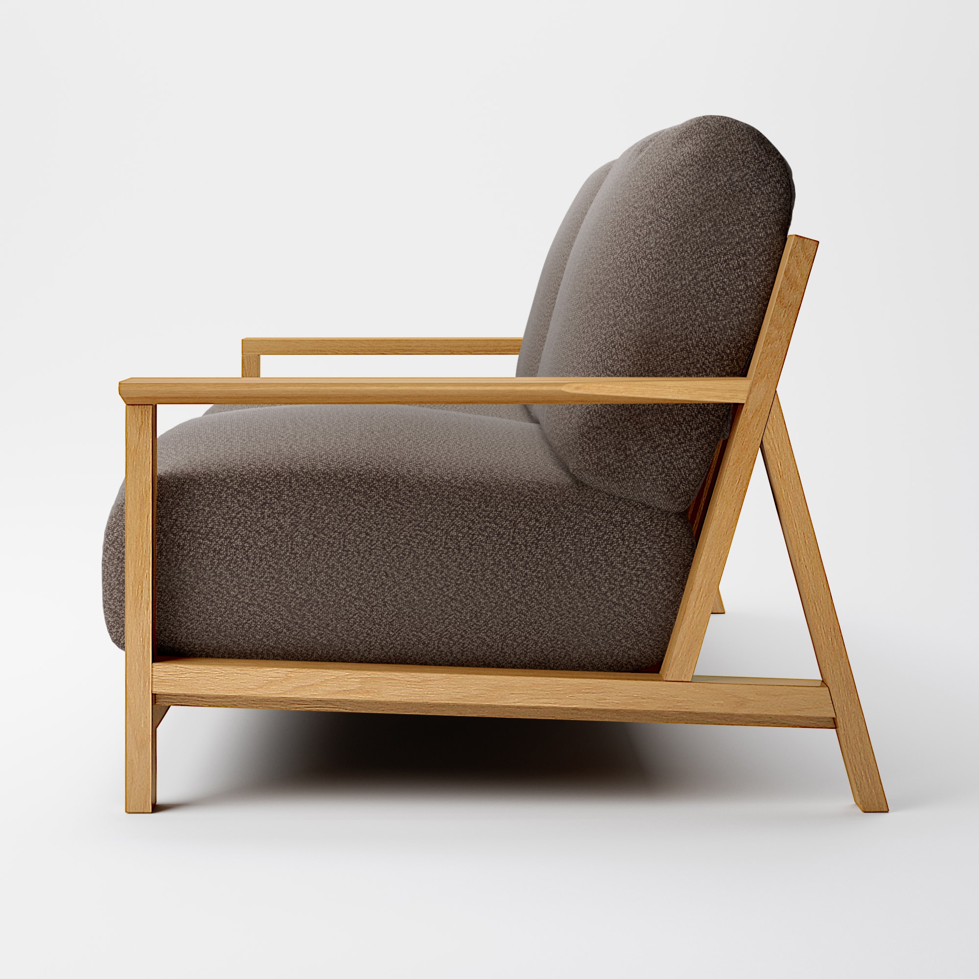 綿太番手　ソファ本体　木製フレーム　フェザーポケットコイル　３シーター用カバー