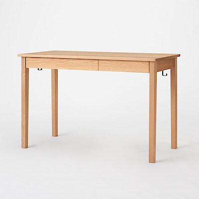 品質一番の 無垢材デスク(引出付)オーク材 無印 MUJI - 事務机/学習机 ...