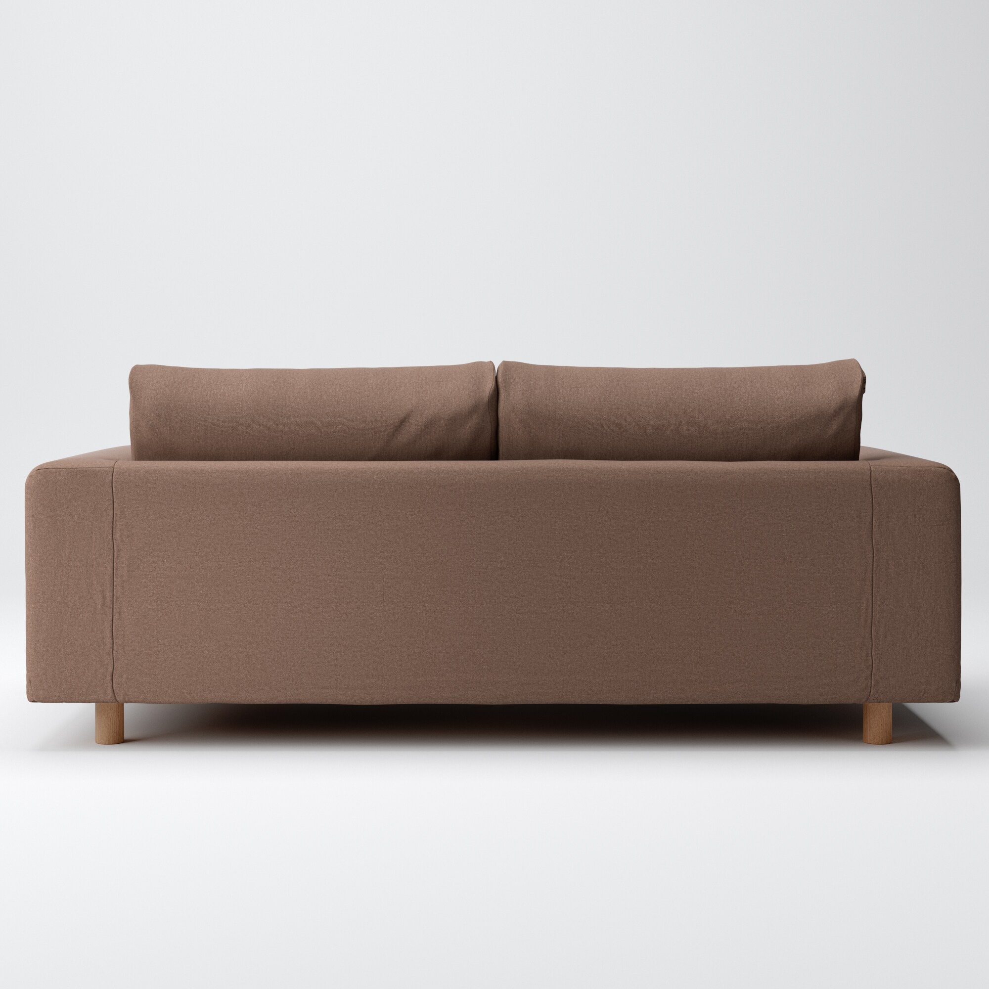 ソファ本体　麻綿平織カバー　ブラウン　セット