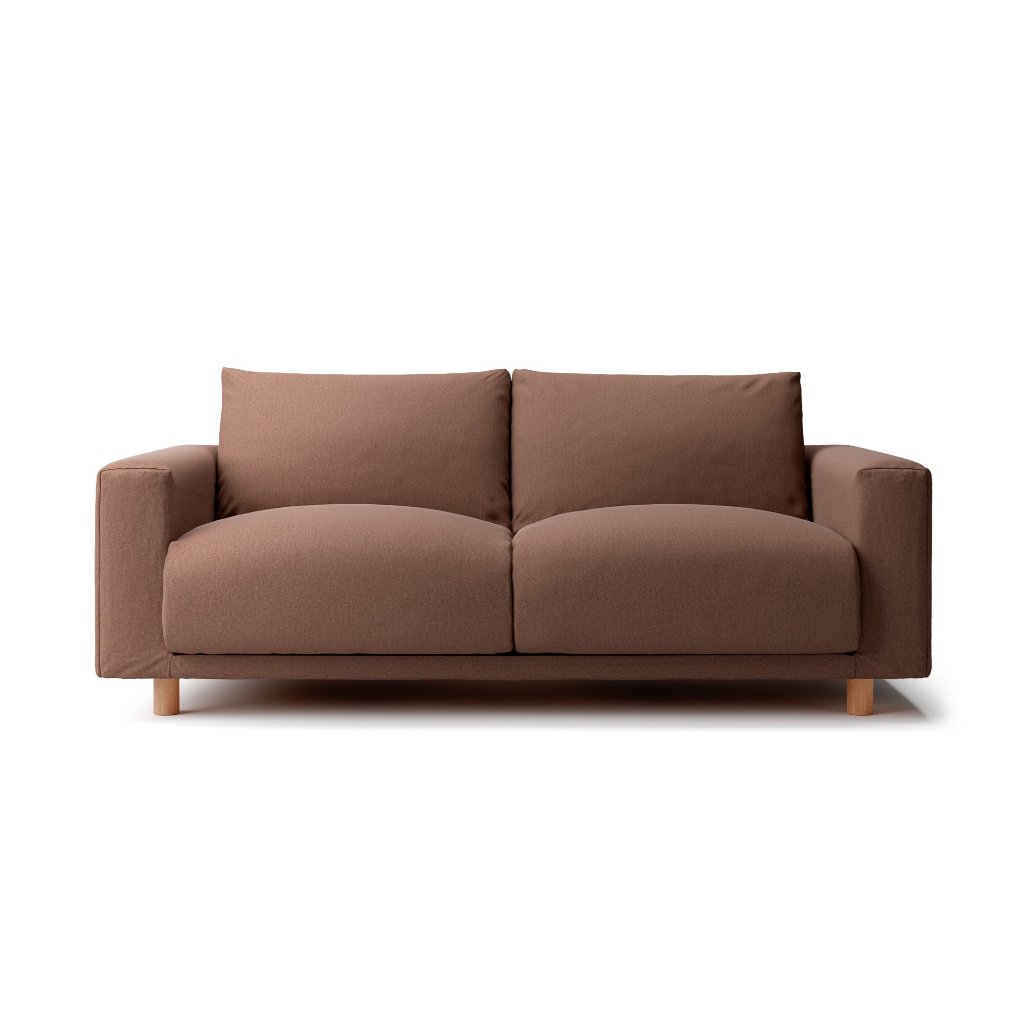 ソファ本体　麻綿平織カバー　ブラウン　セット