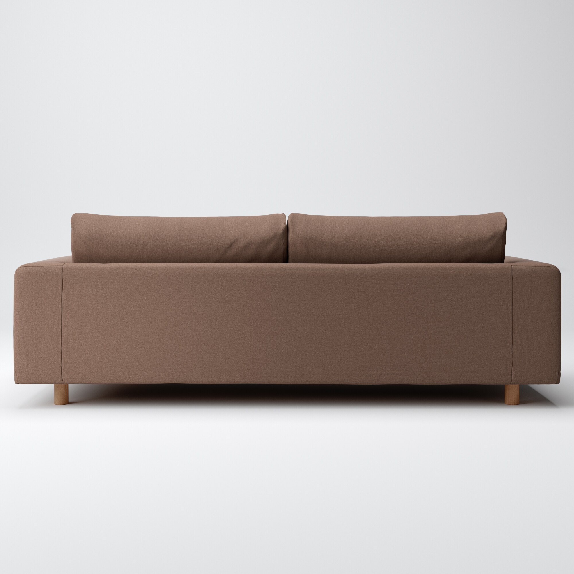 ソファ本体　麻綿平織カバー　ブラウン　セット