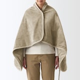 羽織れる電気ひざ掛け　ライトブラウン