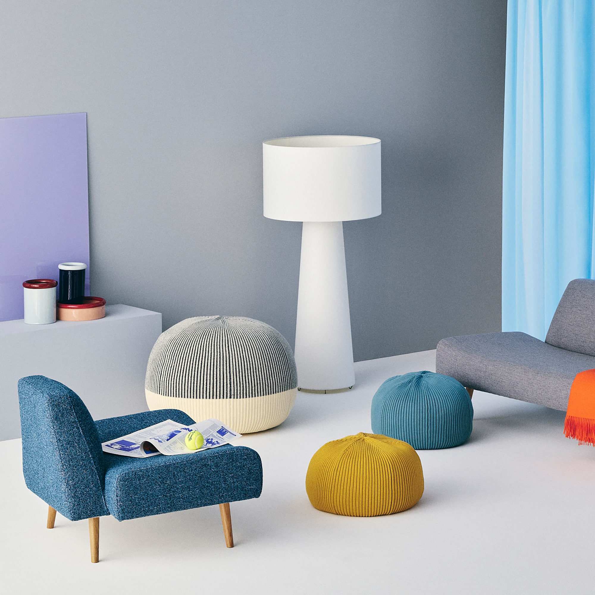 IDEE］PUUF COVER White × Black Mix