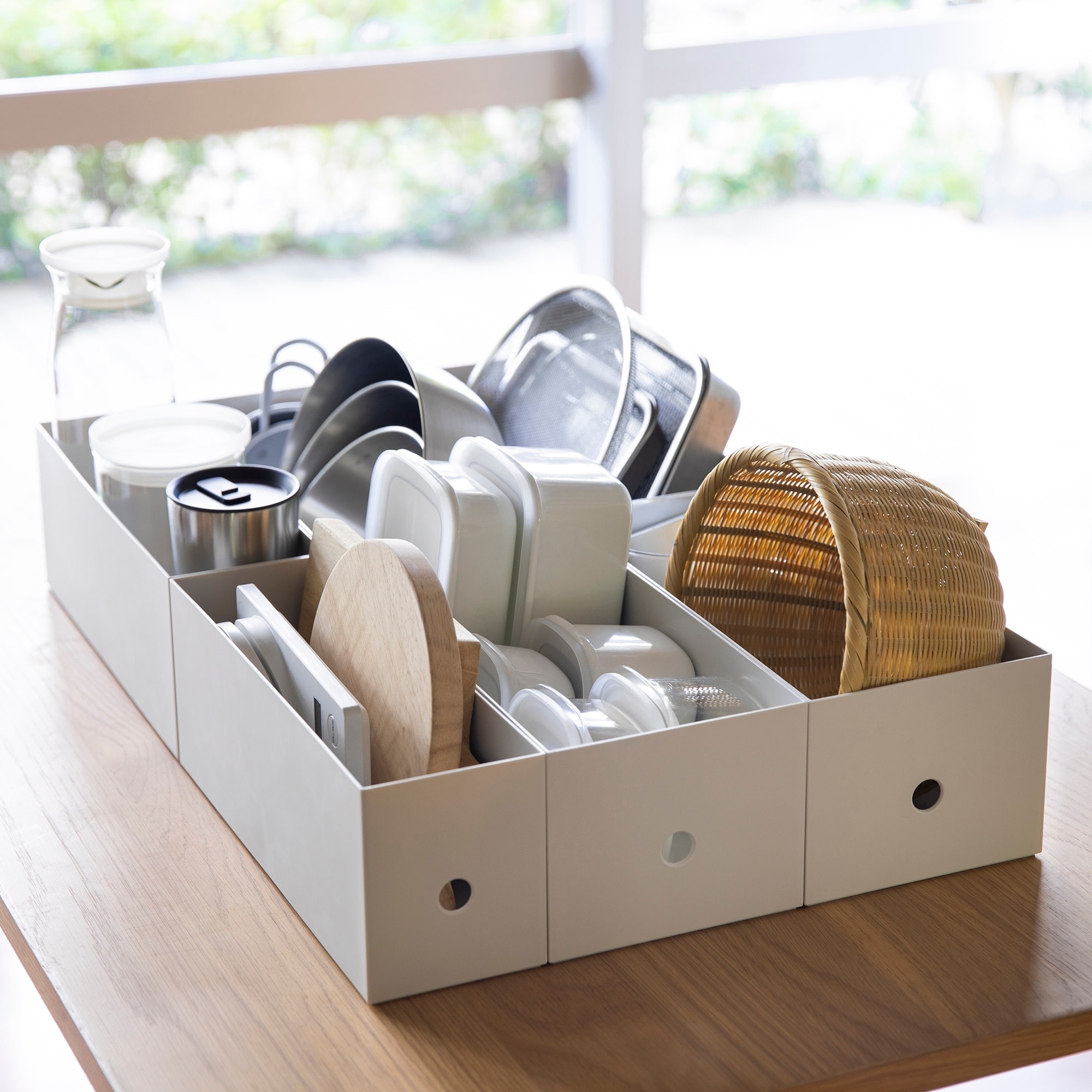 ポリプロピレンファイルボックススタンダード　１／２　ホワイトグレー