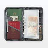 ポリエステル　パスポートケース　クリアポケット付