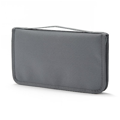 ポリエステル　パスポートケース　クリアポケット付　約２３．５×１３×２．５ｃｍ