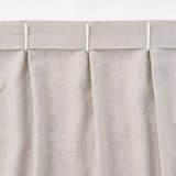 麻平織プリーツカーテン／オフ白