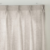 麻平織プリーツカーテン／ライトベージュ