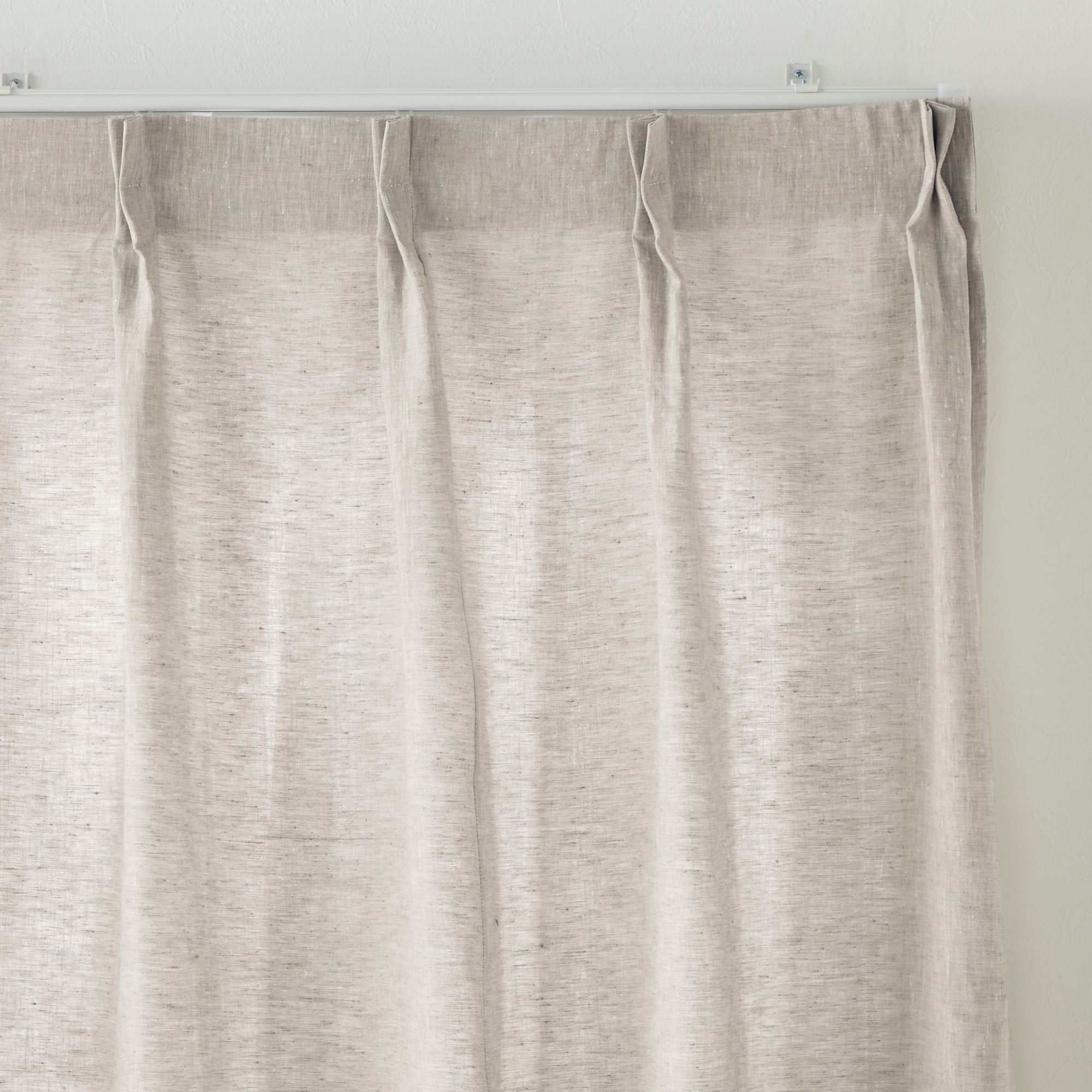 麻平織プリーツカーテン／ライトベージュ | 無印良品