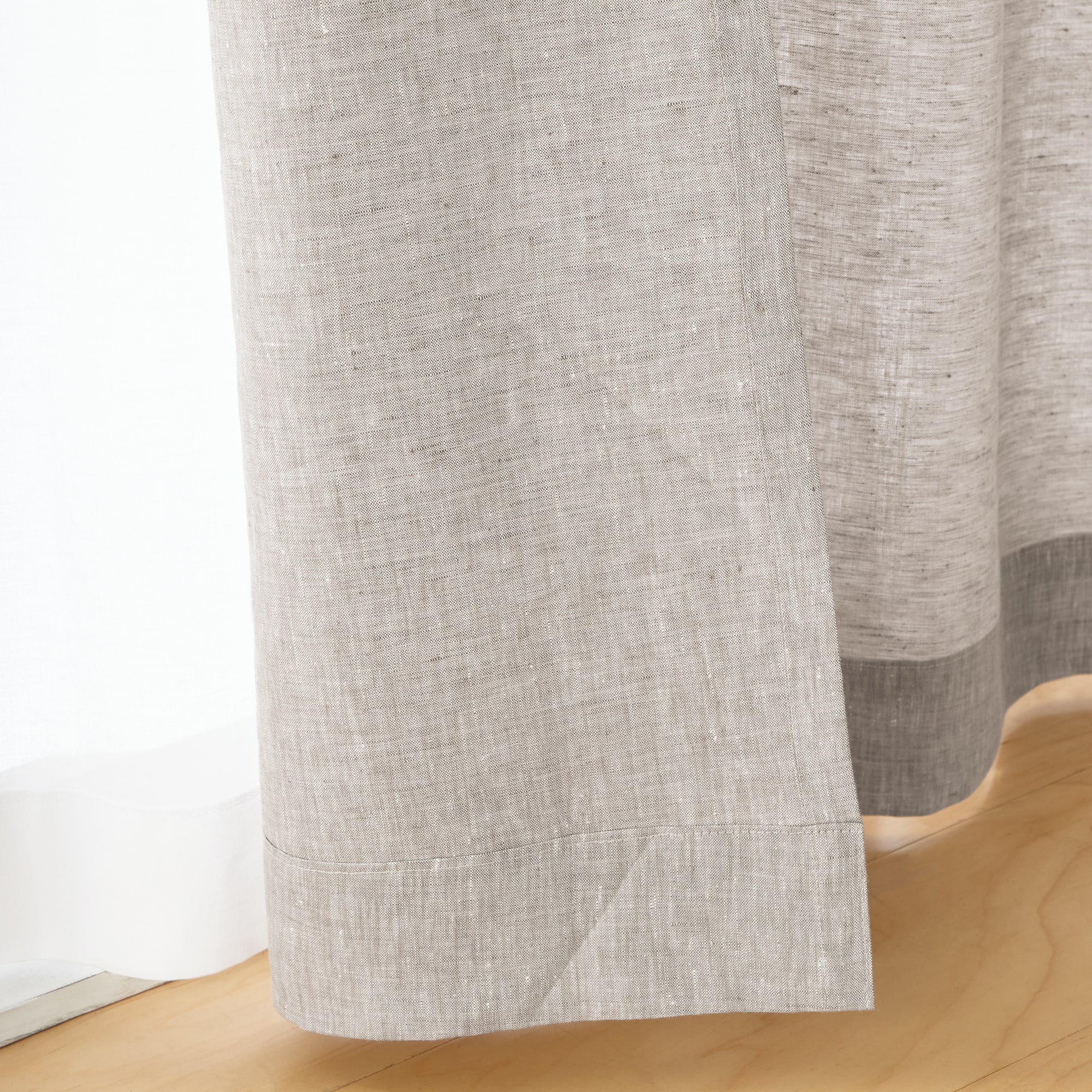 麻平織プリーツカーテン／ライトベージュ | 無印良品