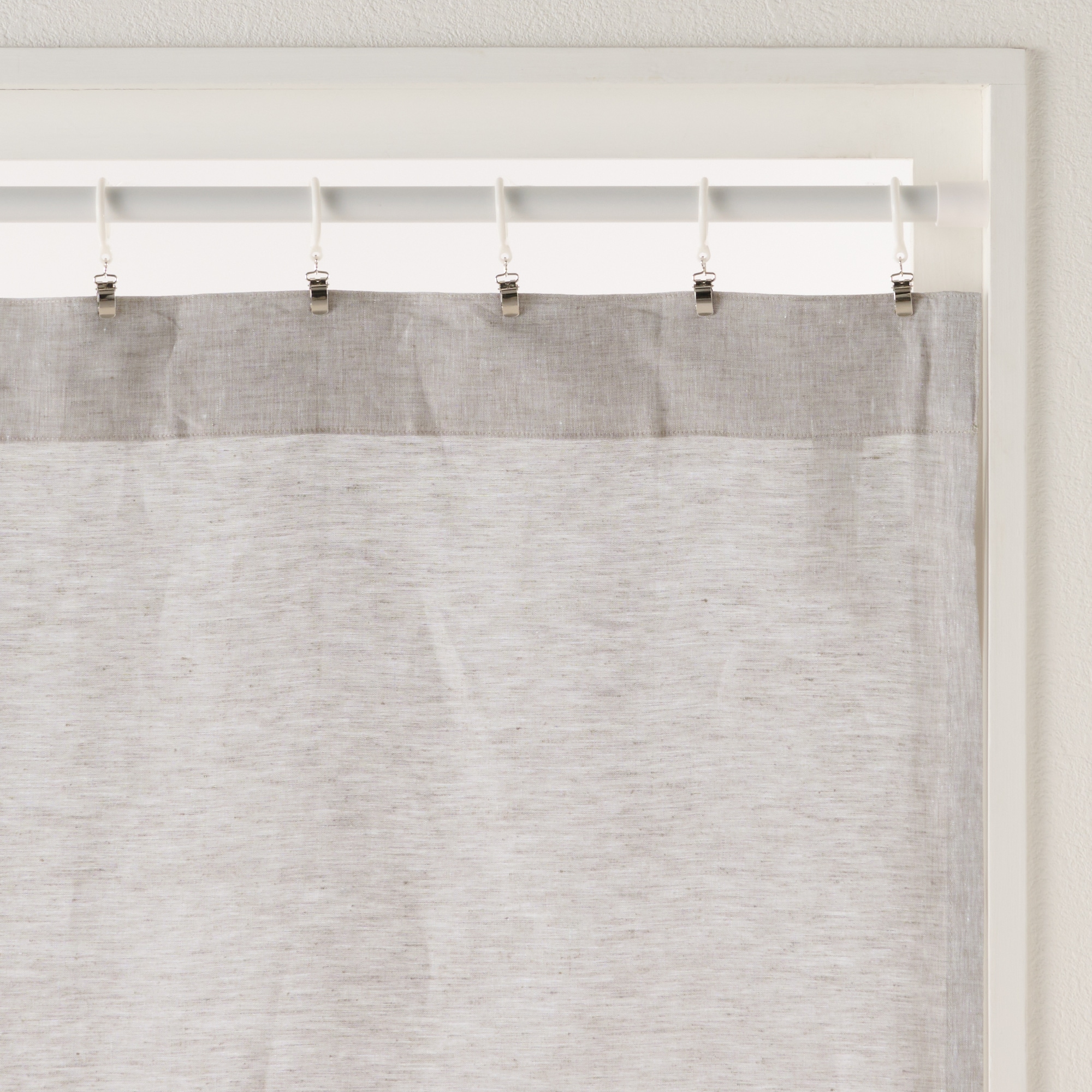 麻平織ノンプリーツカーテン／オフ白 | 無印良品