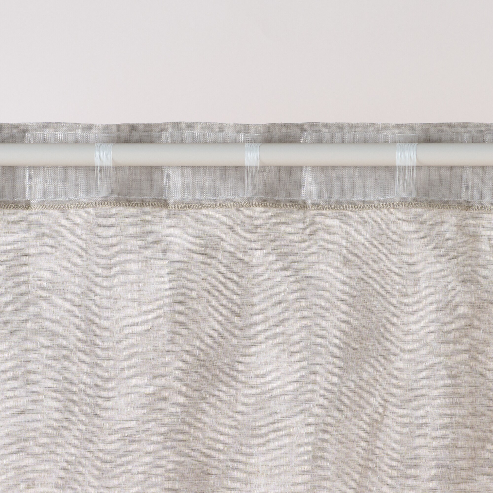 麻平織ノンプリーツカーテン／オフ白 | 無印良品