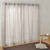 麻平織ノンプリーツカーテン／ライトベージュ