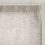 麻平織ノンプリーツカーテン／ライトベージュ