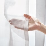 ポリエステルスラブボイルプリーツカーテン／オフ白