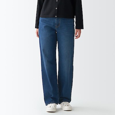 ストレッチデニムリラックスワイドパンツ 股下77cm | 無印良品