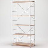 ステンレスユニットシェルフ　オーク材棚セット　ワイド　大