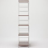 ステンレスユニットシェルフ　ウォールナット材棚セット　ワイド　大