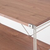 ステンレスユニットシェルフ　ウォールナット材棚セット　ワイド　小