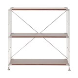 ステンレスユニットシェルフ　ウォールナット材棚セット　ワイド　小