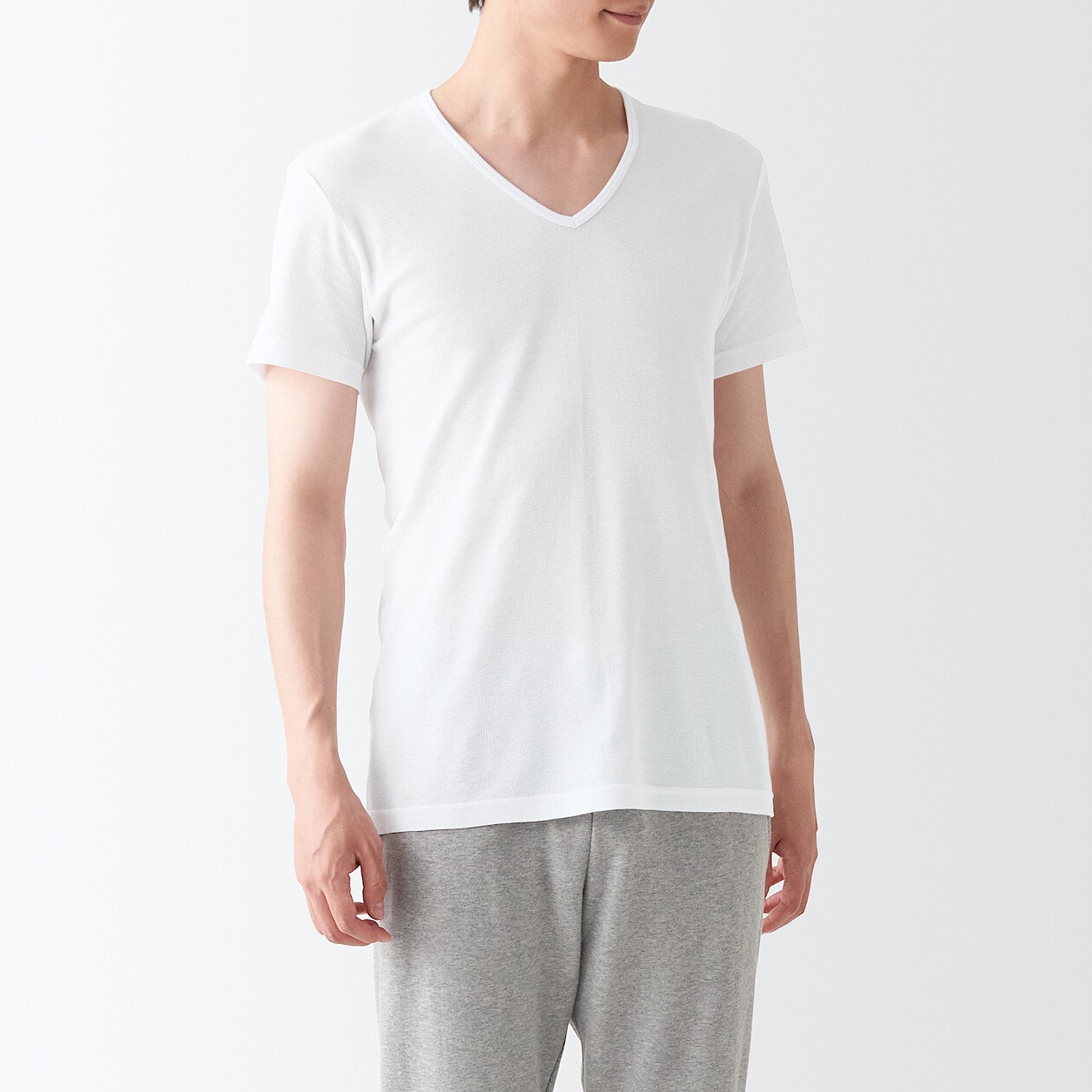 綿でさらっと ｖネックｔシャツ 紳士ｌ 白 綿でさらっとインナー 紳士 メンズ 通販 無印良品