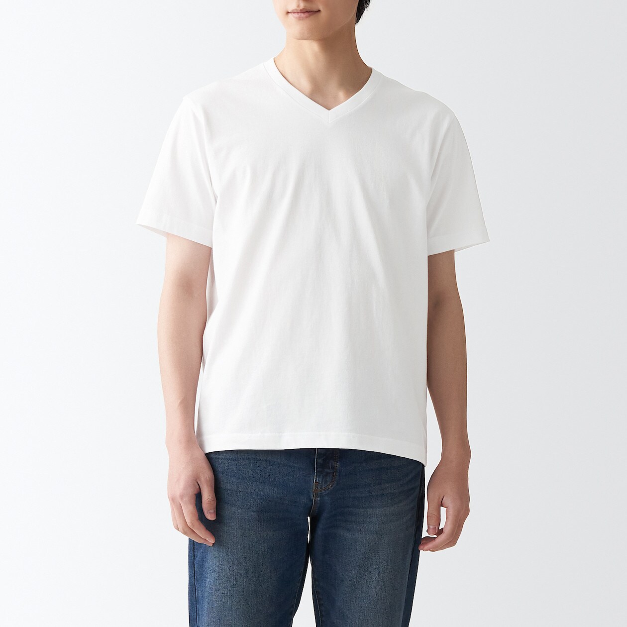 洗いざらし天竺編みｖネックｔシャツ 紳士ｘｓ 白 ｔシャツ カットソー 半袖 紳士 メンズ 通販 無印良品