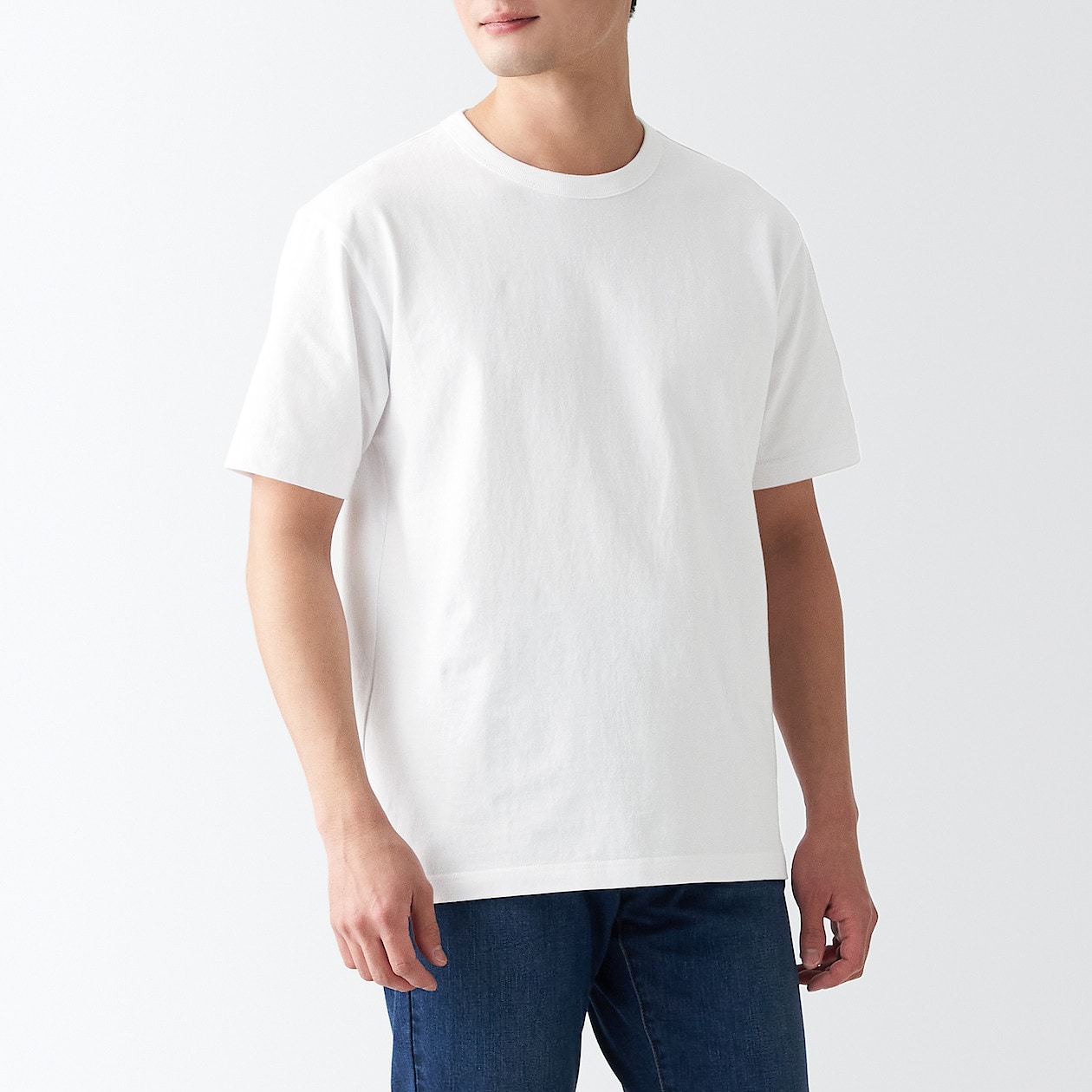 太番手天竺編みｔシャツ 紳士ｌ 白 ｔシャツ カットソー ポロシャツ 半袖 紳士 メンズ 通販 無印良品