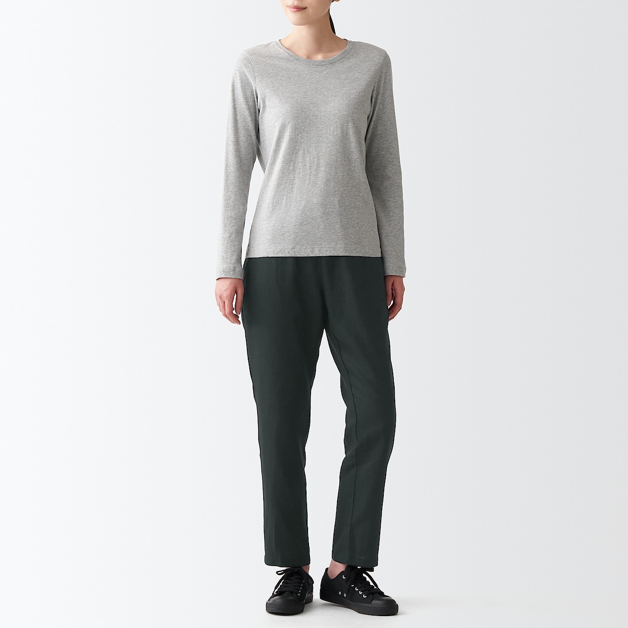 フレンチリネンスリムパンツ 婦人ｌ 黒 パンツ 婦人 レディース 通販 無印良品