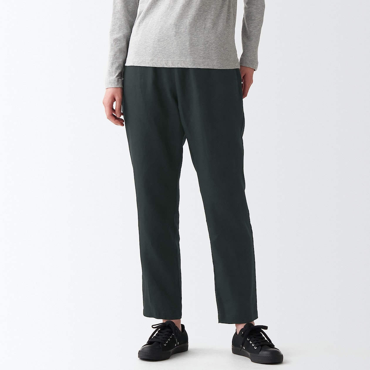 フレンチリネンスリムパンツ 婦人ｌ 黒 パンツ 婦人 レディース 通販 無印良品