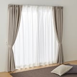 熱を通しにくく透けにくいレースプリーツカーテン／オフ白