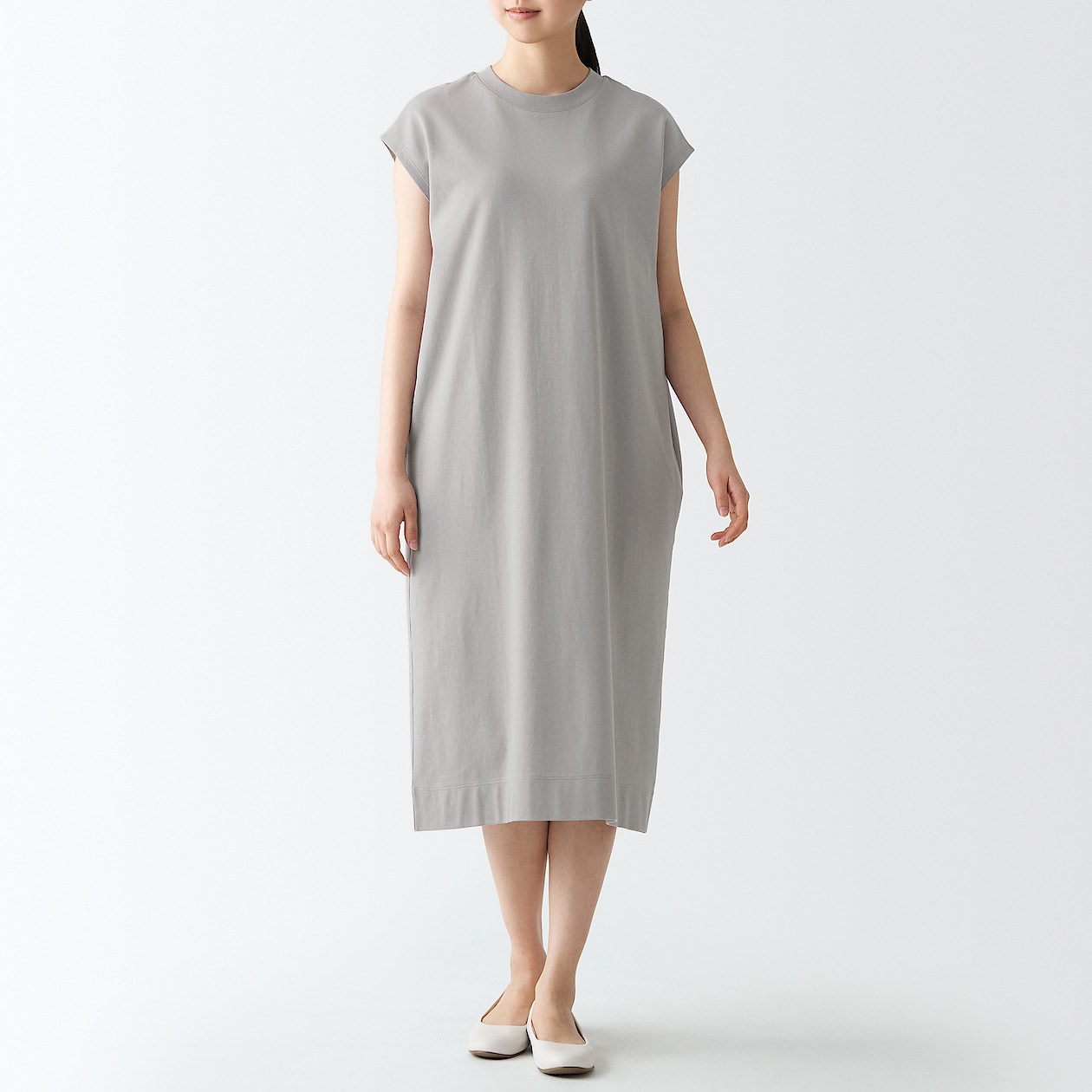 二重編みフレンチスリーブワンピース ｍ ｌ シルバーグレー 通販 無印良品