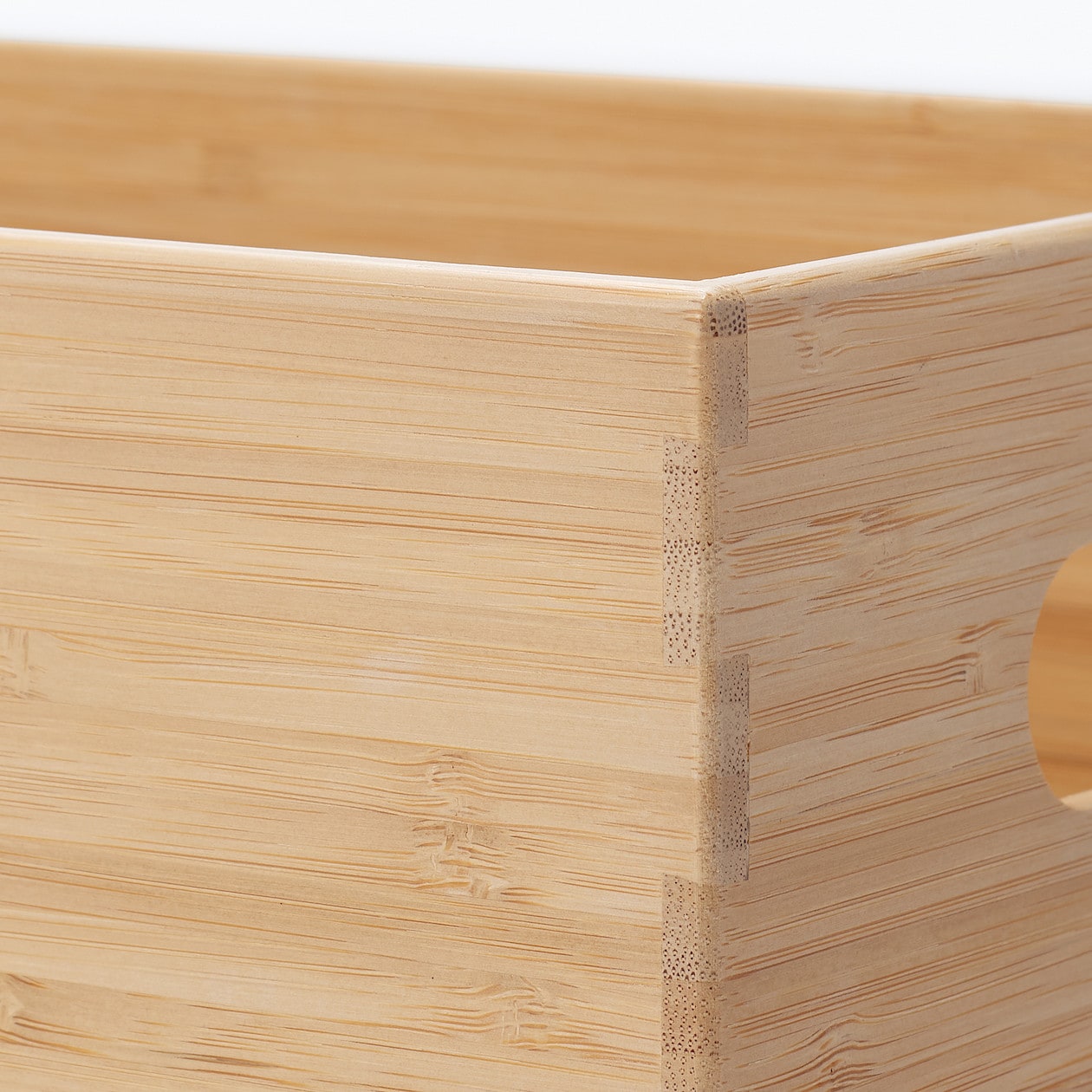 重なる竹材長方形ボックス　ハーフ　中