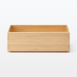 重なる竹材長方形ボックス　ハーフ　小