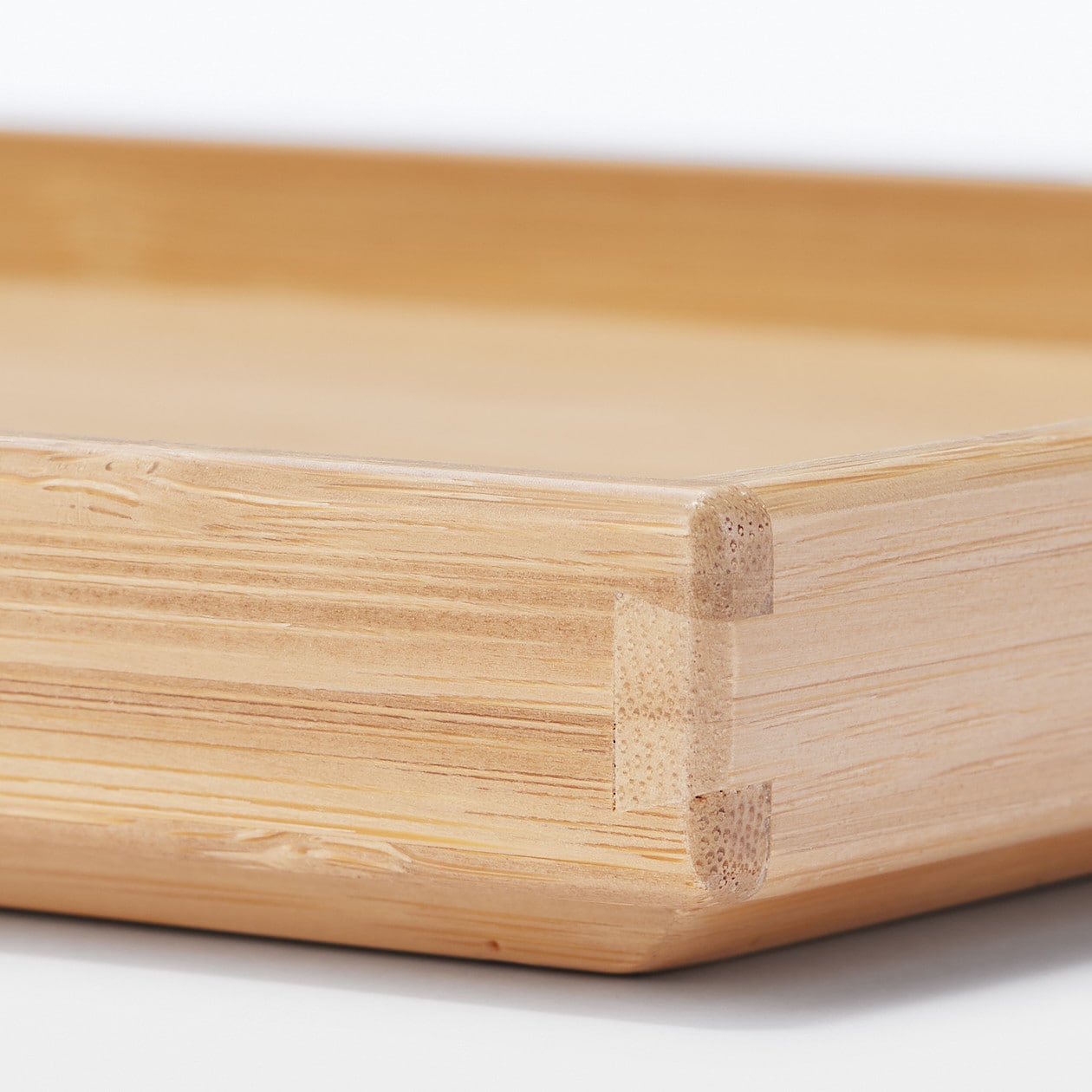 重なる竹材長方形ボックス　フタ　ハーフ