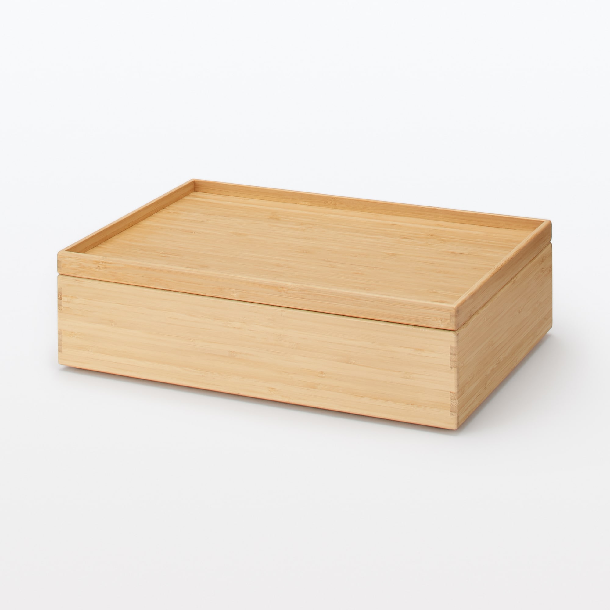 重なる竹材長方形ボックス　小