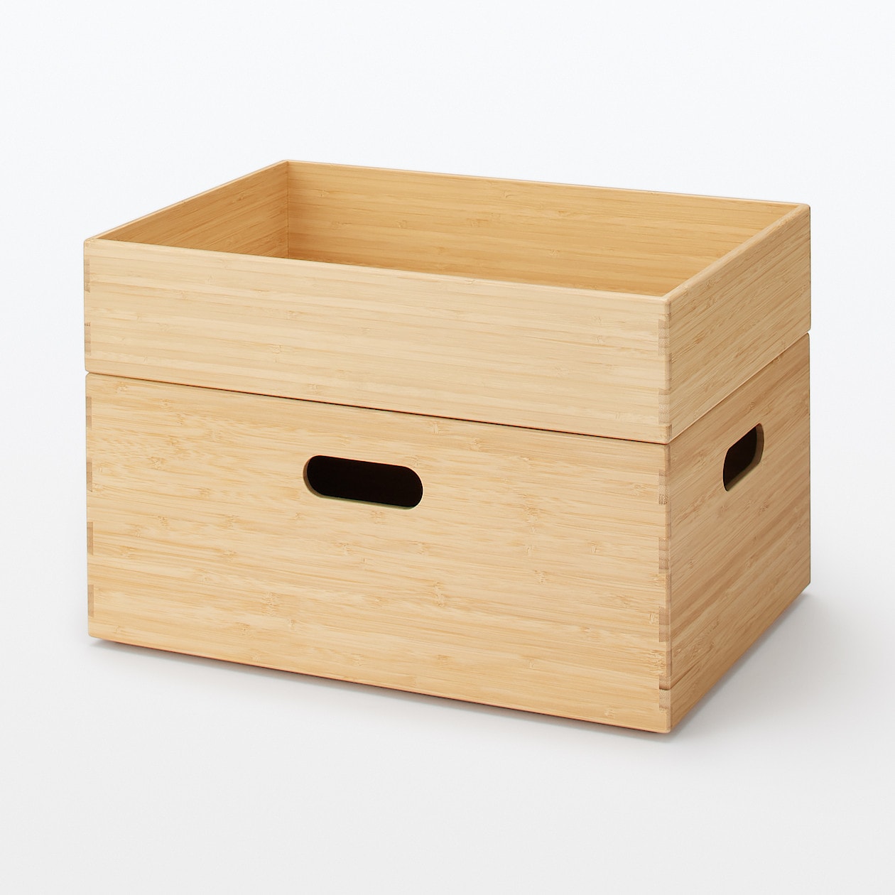 重なる竹材長方形ボックス　小
