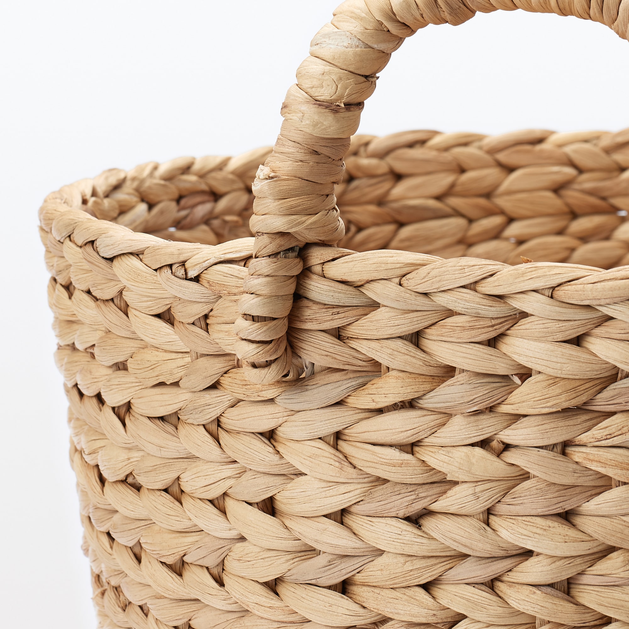 ウォーターヒヤシンス　持ち手付　ラウンド　バスケット　小