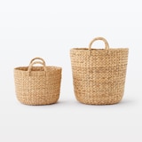 ウォーターヒヤシンス　持ち手付　ラウンド　バスケット　大