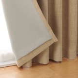 ポリエステルマット織プリーツカーテン２倍ヒダ／遮光裏地付／マスタード