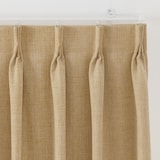 ポリエステルマット織プリーツカーテン２倍ヒダ／遮光裏地付／マスタード