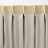 ポリエステルマット織プリーツカーテン２倍ヒダ／遮光裏地付／マスタード