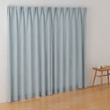 ポリエステルマット織プリーツカーテン／ライトブルー