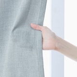 ポリエステルマット織プリーツカーテン／ライトブルー