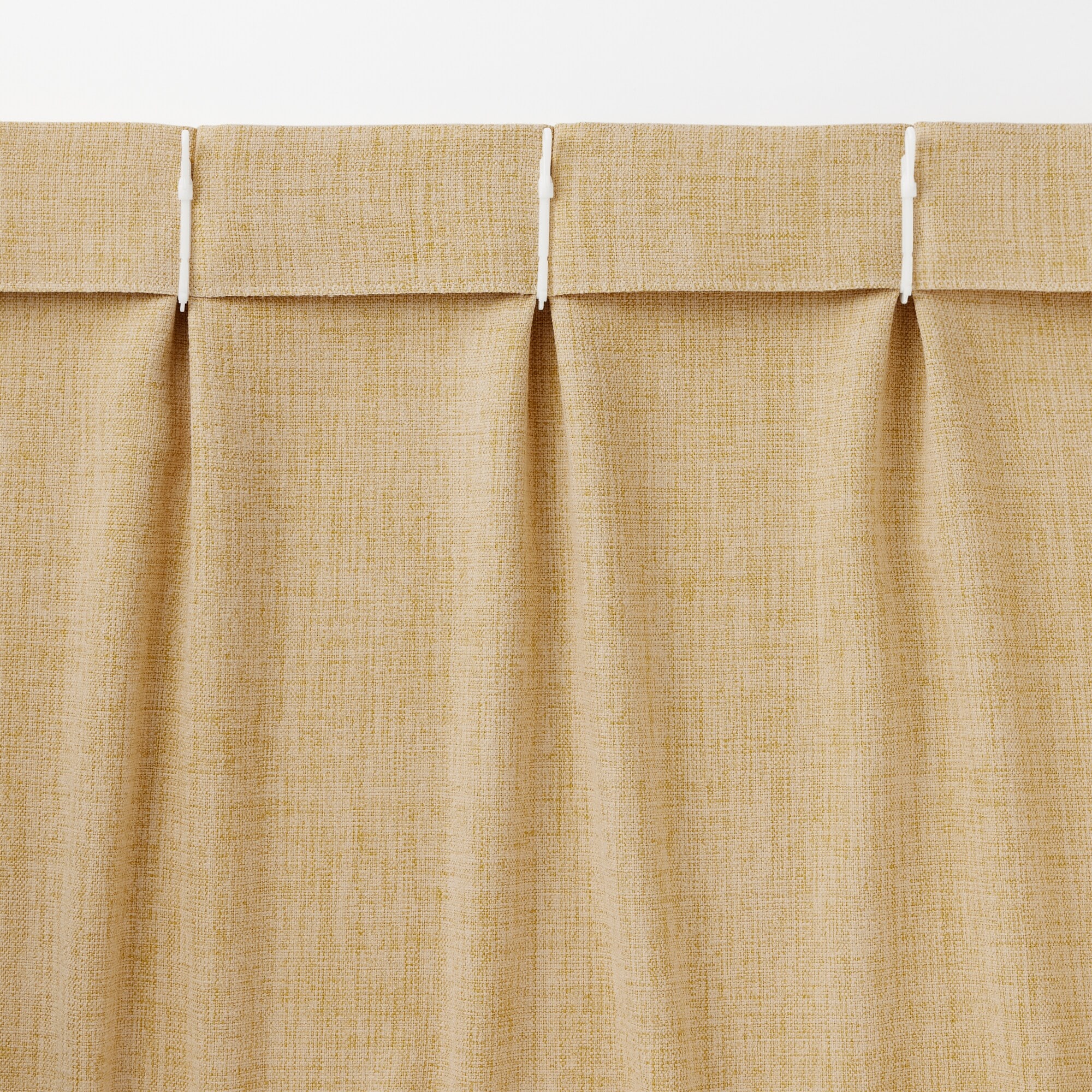 ポリエステルマット織プリーツカーテン／ライトブルー