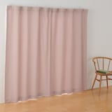 ポリエステルオックスノンプリーツカーテン／ピンク
