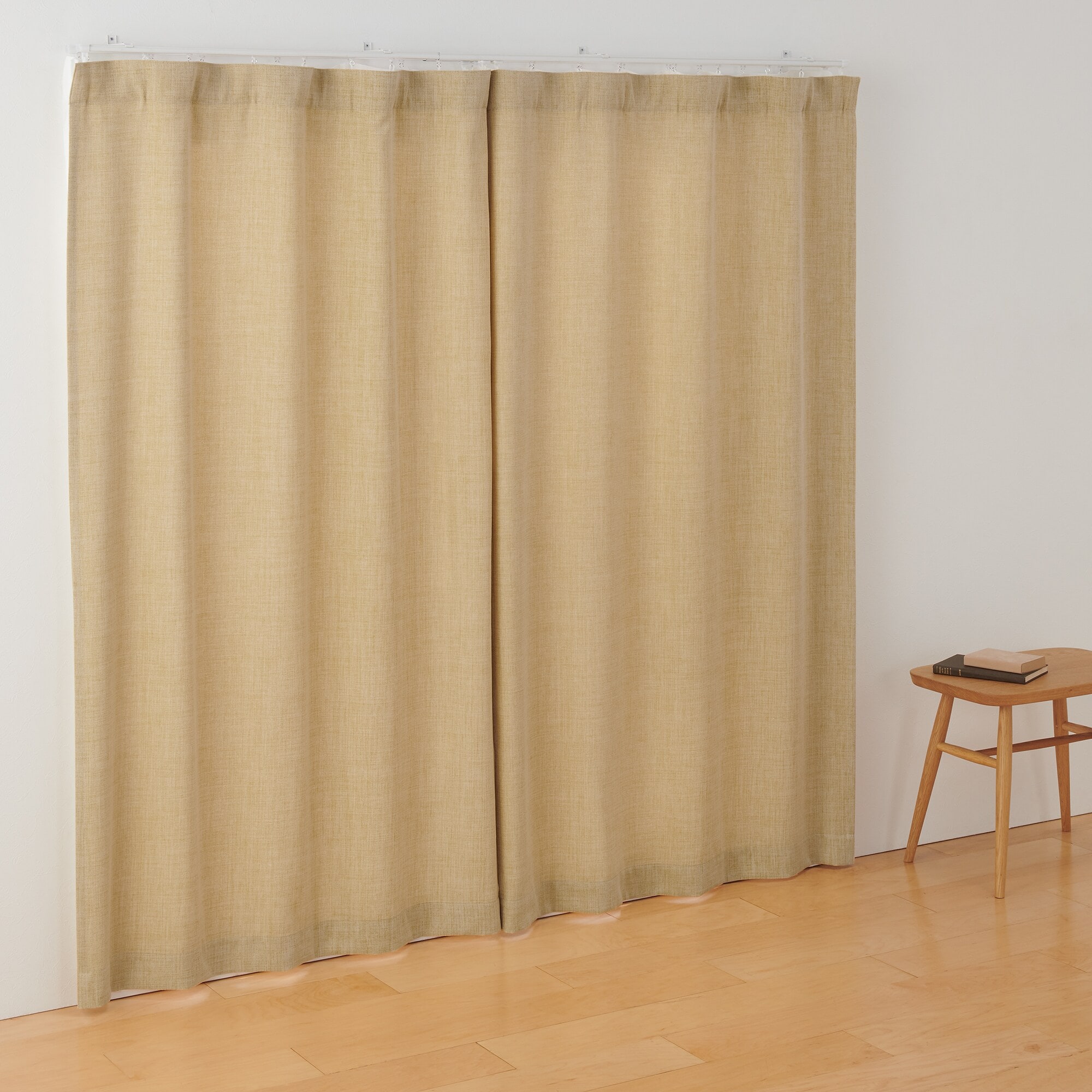 ポリエステルマット織ノンプリーツカーテン／マスタード | 無印良品