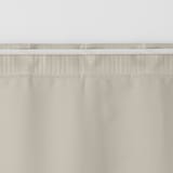 ポリエステルジャガード織波ノンプリーツカーテン／遮光裏地付／ベージュ